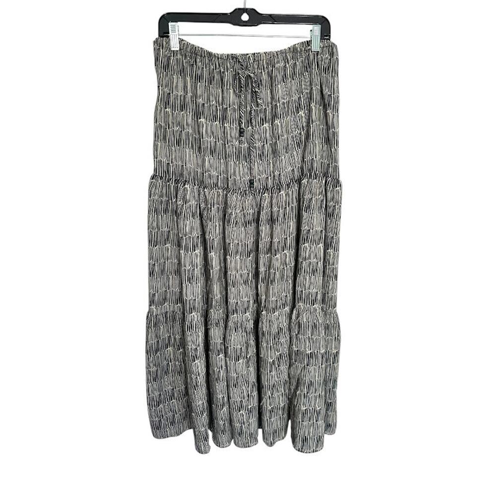 Adrianna Papell Long‎ Tiered Skirt Women’s Large Maxi Flowy Boho Drawstring NEW